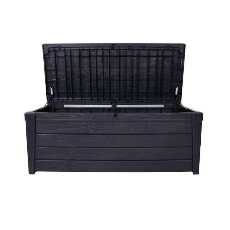 Product image: Keter brightwood κουτί αποθήκευσης 454l ανθρακίνιδανικό για μαξιλάρια, αξεσουάρ κήπου, εργαλεία και παιχνίδια, , medium-null