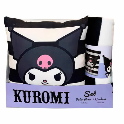 Hello kitty kuromi polar blanket & cushion set, , medium