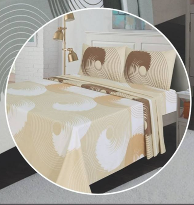 Flannel bed sheets set for the winter #ag125, Beige, medium