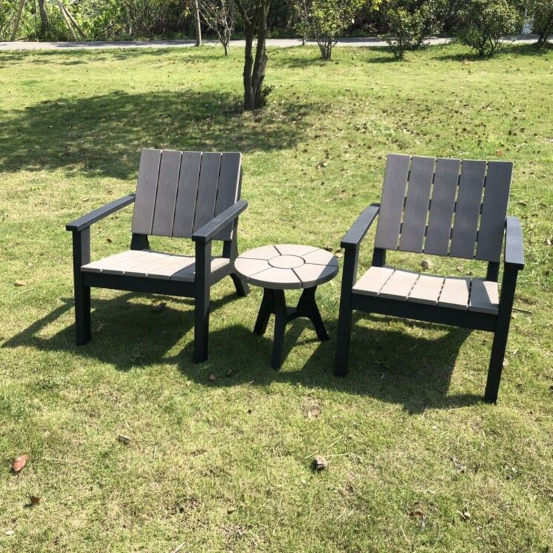 Product image: Bondi σετ πλαστικών καρεκλών και τραπεζιού (2 καρέκλες & 1 τραπεζάκι) μαύρο & γκρι, , medium-null