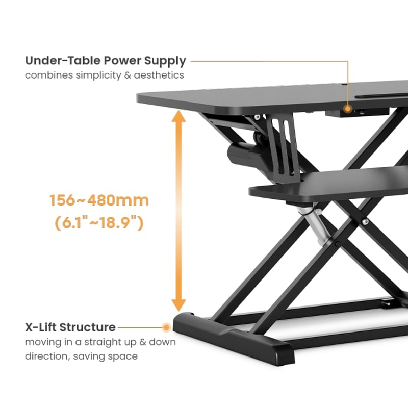 Brateck dws15-01e electric sit stand workstation max height 48cm, , medium-null