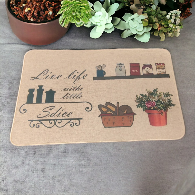 Kitchen mat with non-slip floor and rubber back #kmr04-null