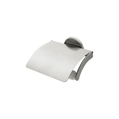Toilet roll holder with virginia cover brushed nickel