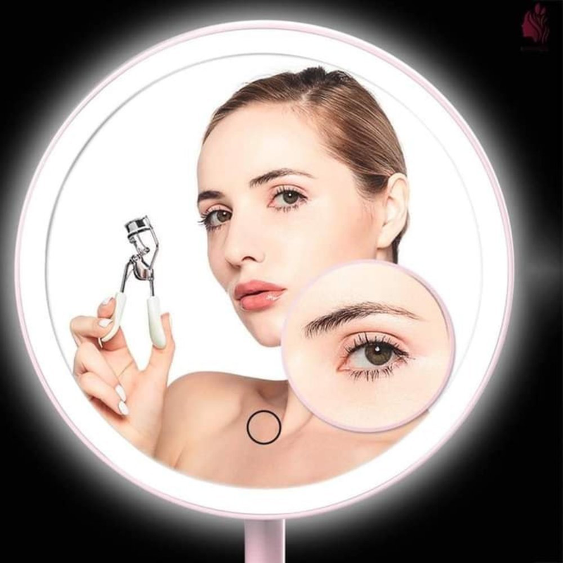 Product image: Φορητός καθρέφτης led μακιγιάζ με 3 λειτουργίες φωτισμού, περιστροφή 90° και οθόνη αφής, , medium-null