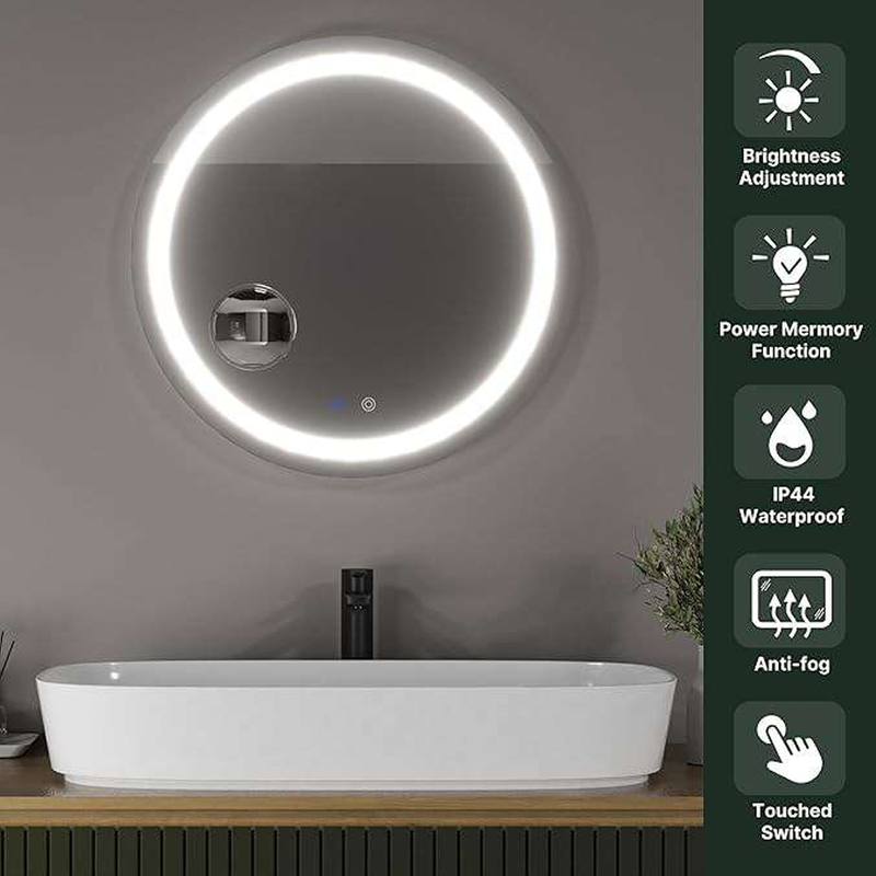 Bamberg round led mirror 80cm-null