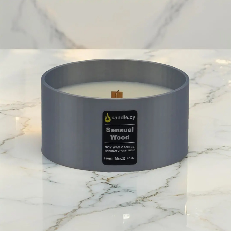 Scented candle no.2 sensual wood - silver 250ml-null