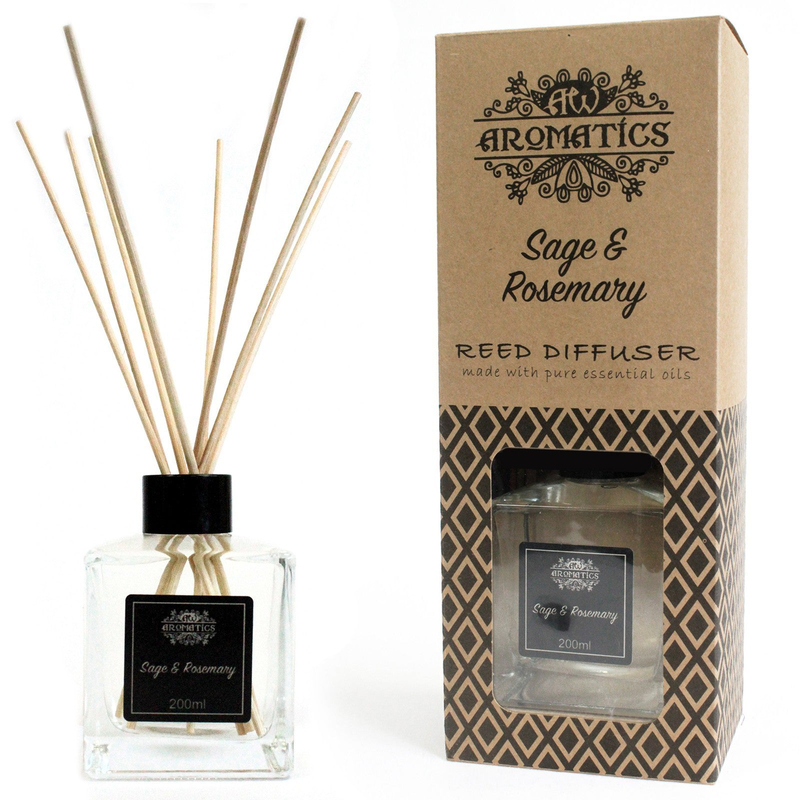 Product image: Aw gifts, 200ml sage & rosemary essential oil reed diffuser, , medium-null