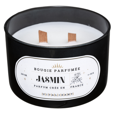 Glass candle snow jasmine 470gr