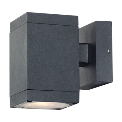 Sunlight 'liam' 1xgu10 (max.35w) wall light down cube aluminium matte black ip65 l125xw85xh125mm, , medium