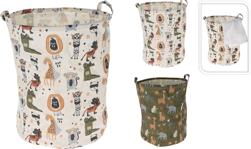 Laundry bag dia 40xh50cm 2 assorted colors, , medium-null