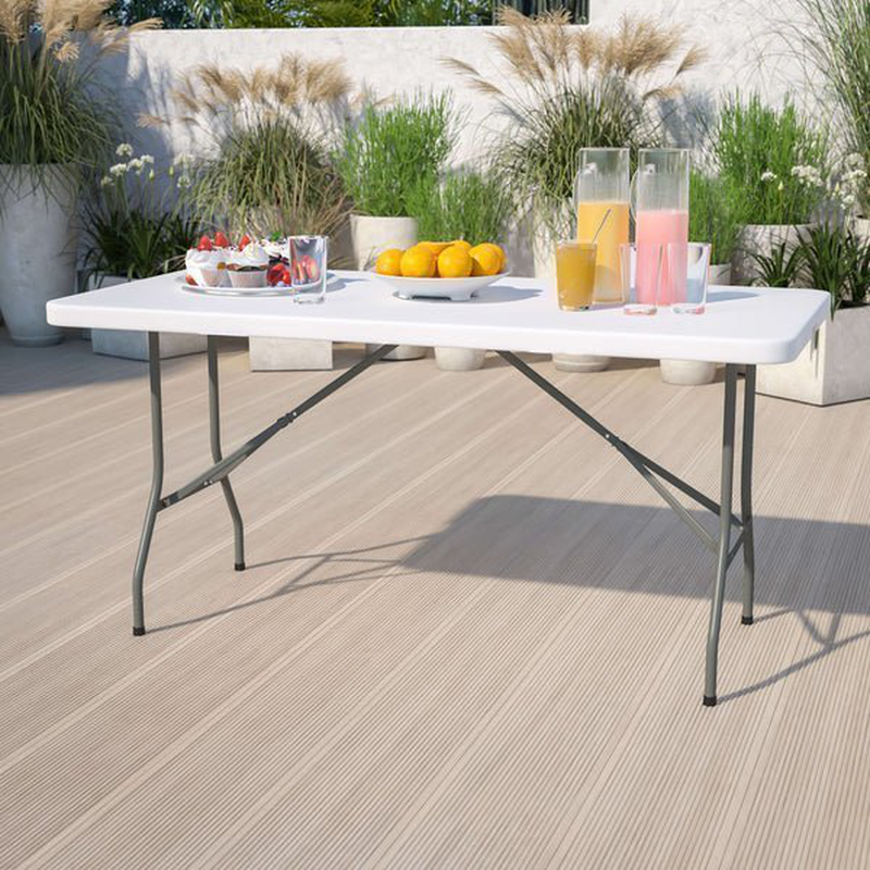 Product image: Ορθογώνιο πτυσσόμενο τραπέζι 122x61cm από ανοξείδωτο χάλυβα, , medium-null