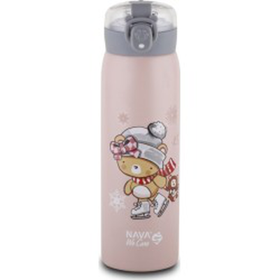 Nava kids stainless steel insulated water bottle 500ml pink, , medium