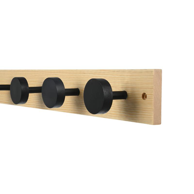 Estia wooden wall hanger 6 hooks 60x6cm - oak, , medium image number null