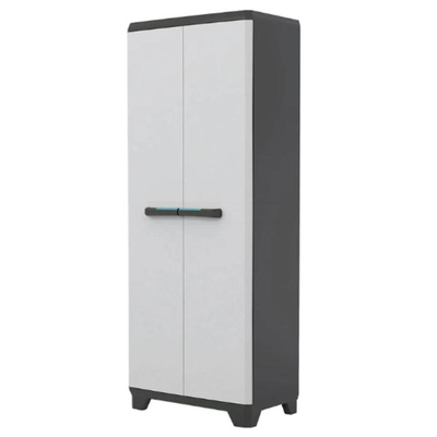 Keter linear plastic high cabinet 3 shelves - light grey, , medium