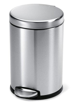 Simplehuman round pedal bin 4.5l - brushed stainless steel