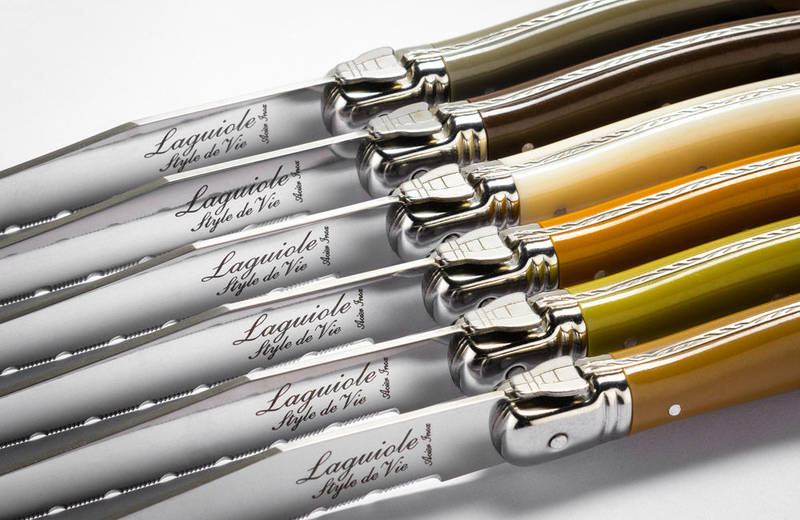 Laguiole premium line set of 6 steak knives treasure 1.8 mm in a wooden block, , medium image number null