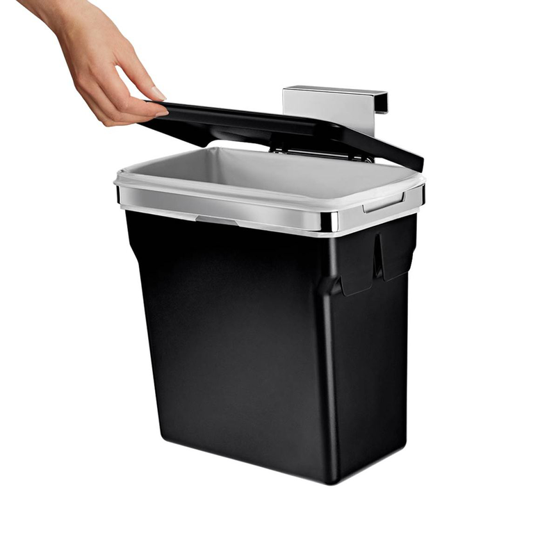 Simplehuman hanging kitchen bin 10l - black, , medium image number null