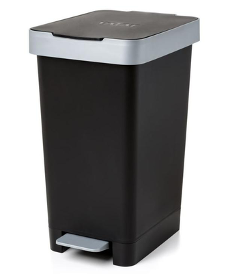 Tatay smart pedal bin 25l - black/silver, , medium
