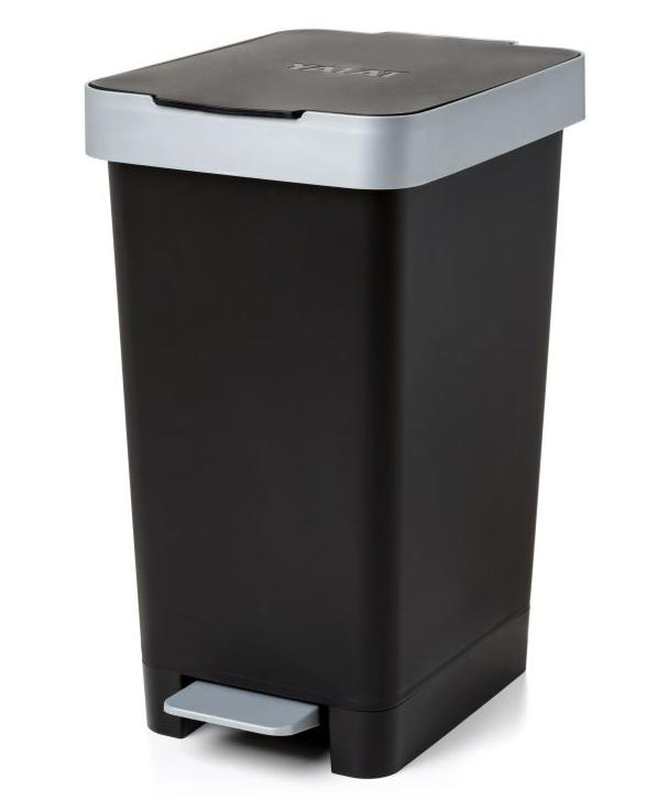 Tatay smart pedal bin 25l - black/silver, , medium-null