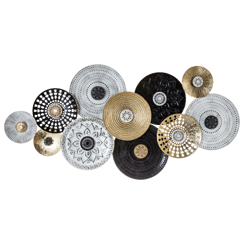 Atmosphera wall decoration with wood and metal 134x68cm, , medium-null