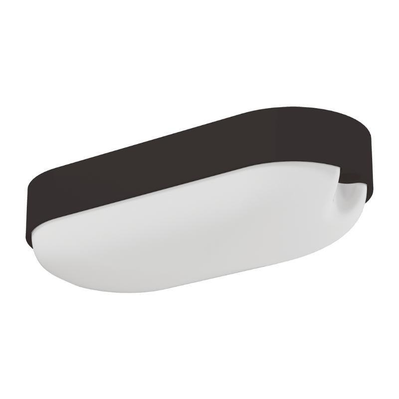 Sunlight led 9w wall light bulkhead oval black plastic 990lm 4000k ip65 l168xw70xh48mm, , medium image number null