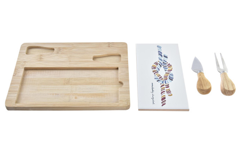 Appertif set set 4 bamboo stoneware, , medium-null