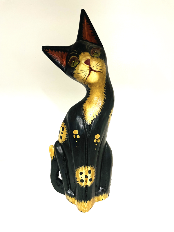 Wooden cat large, , medium-null