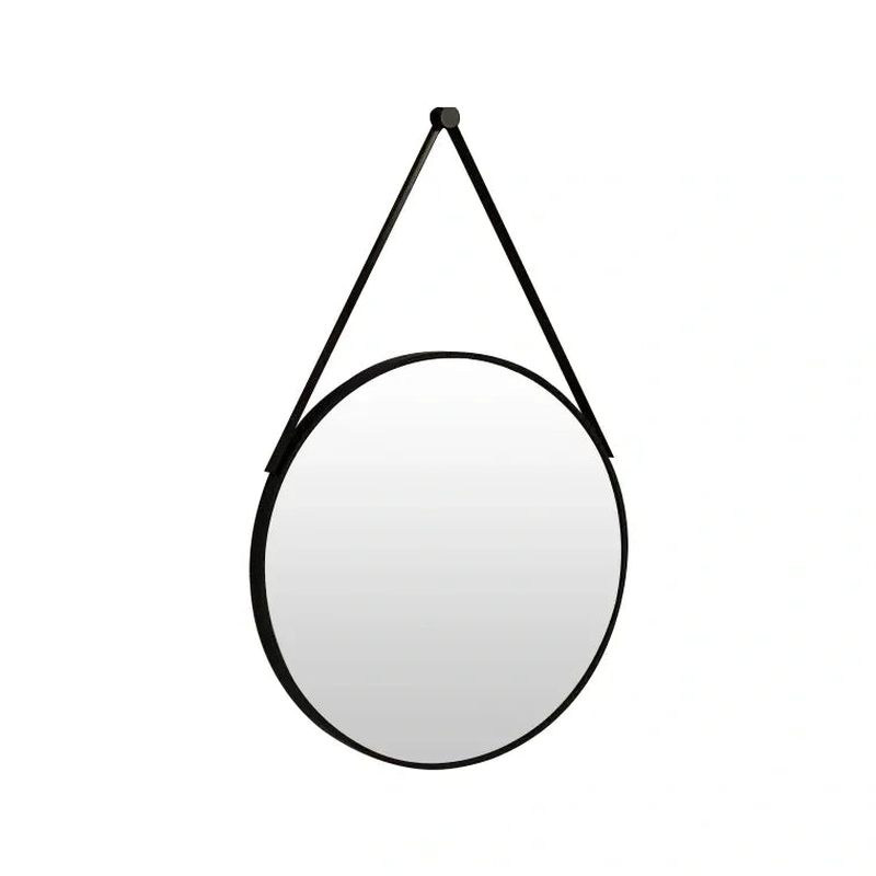 Round mirror with black frame ⌀60cm, , medium-null