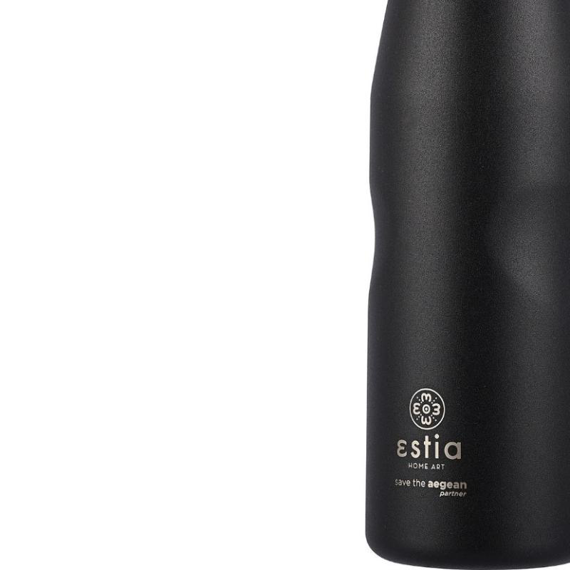 Estia 01-9816 travel bottle save the aegean 750ml matte black, , medium-null