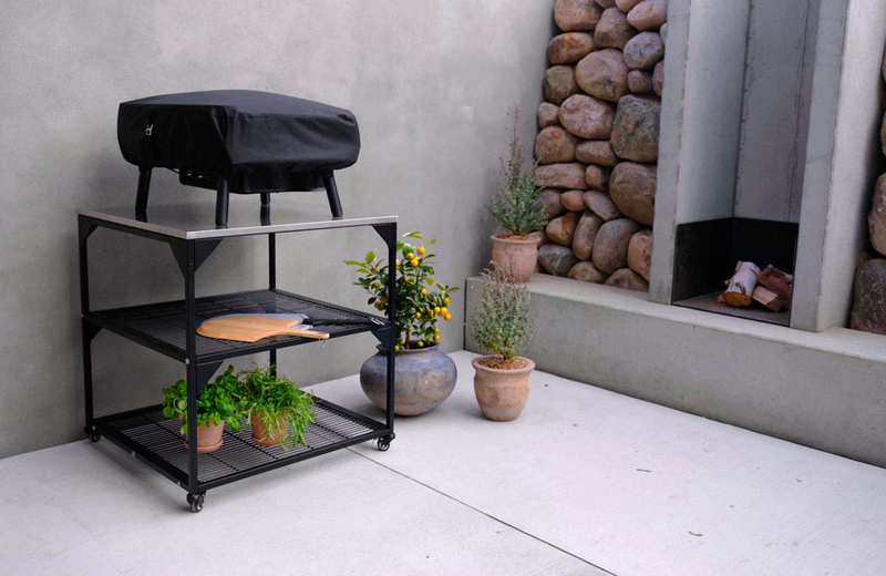 Witt pizza oven table on wheels with st. Steel top (w80cm x d80cm x h90cm), , medium image number null