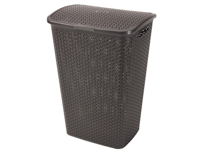 Curver brown laundry basket 55ltr, , medium