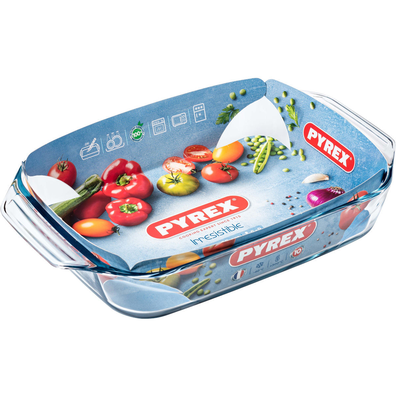 Pyrex 407b000 irresistible γυαλινο ορθογωνιο σκευος φουρνου 2.1l image number null