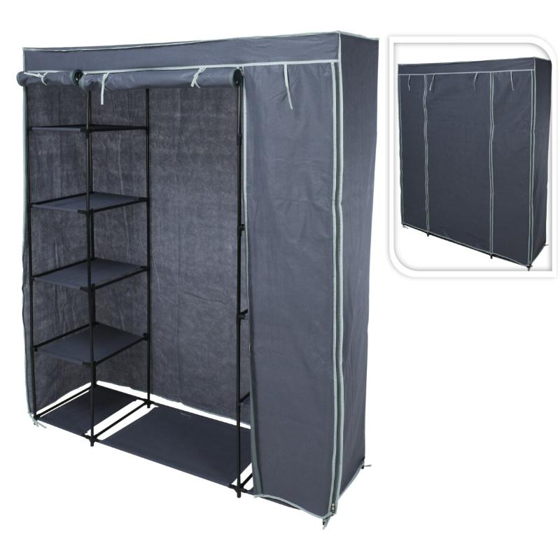 Storage solutions ντουλαπα 141x45xh167cm  - σκουρο γκρι, , medium-null