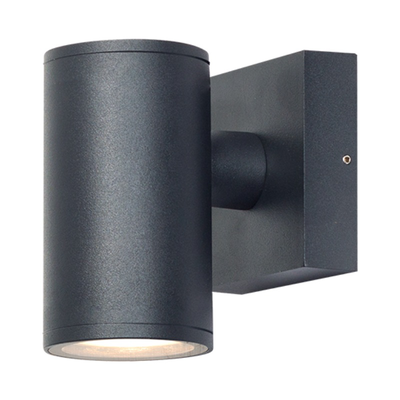 Sunlight 'lyla' 1xgu10 (max.35w) wall light down round aluminium matte black ip65 l115xw85xh115mm, , medium