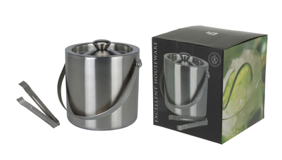 Ice bucket with tongs 15cm, , medium