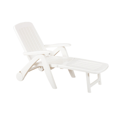Bica folding sunbed cancun plastic white, White, medium
