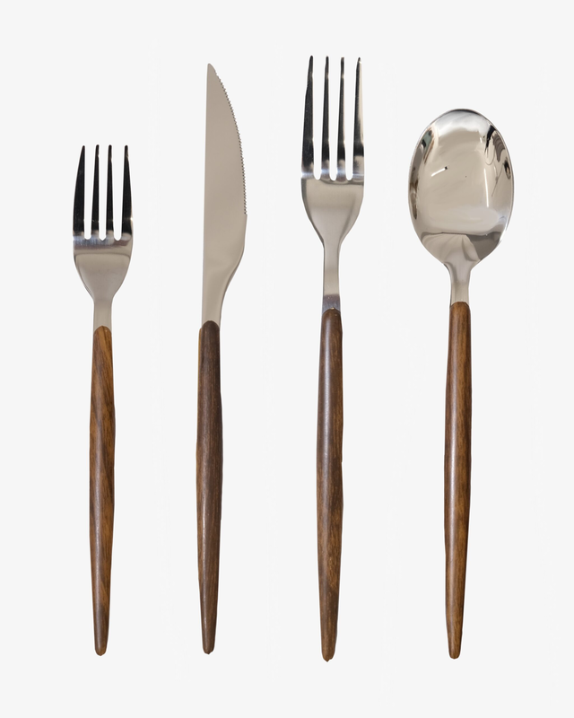 Melville cutlery /  wooden look / set 4, , medium-null