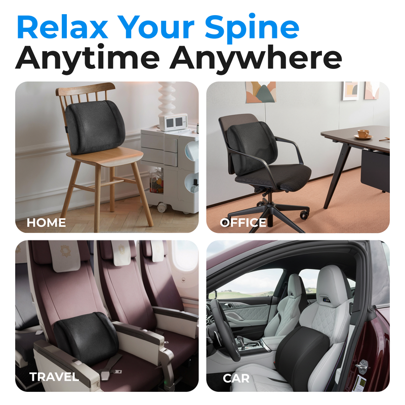 Lumivida ergonomic lumbar support cushion with memory foam & mesh cover rlc01-1, , medium-null