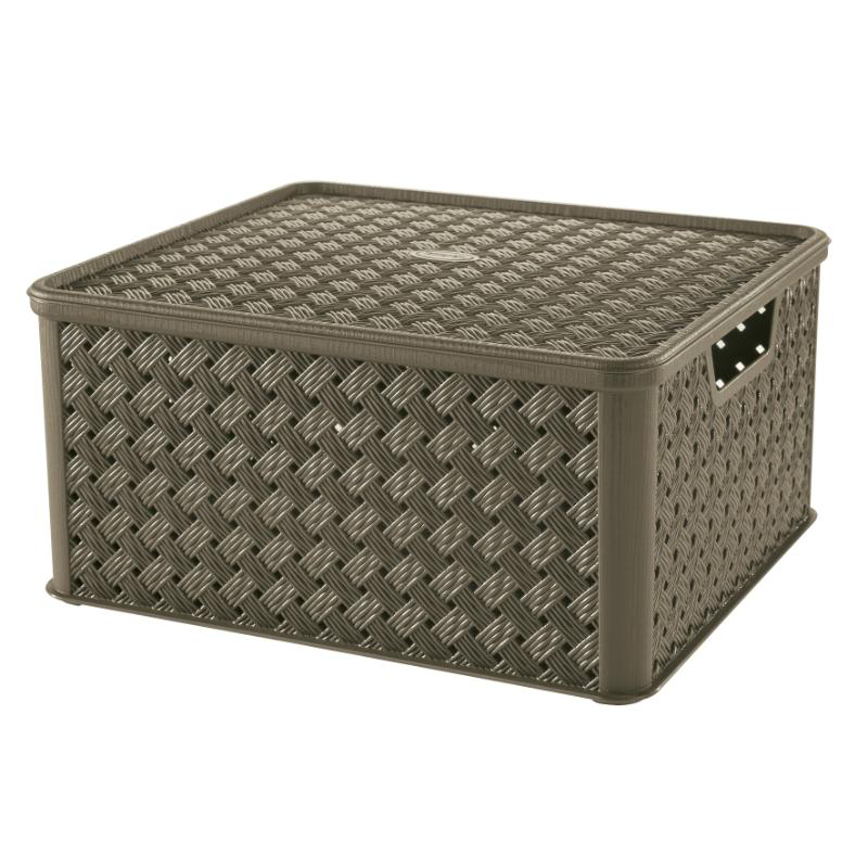 Product image: Tontarelli arianna basket with lid 13l - brown, , medium-null