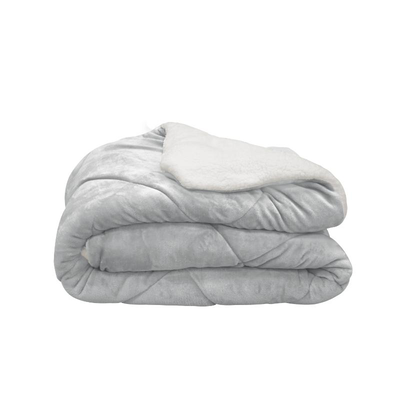 John's essential sherpa blanket 160x220cm - grey, , medium
