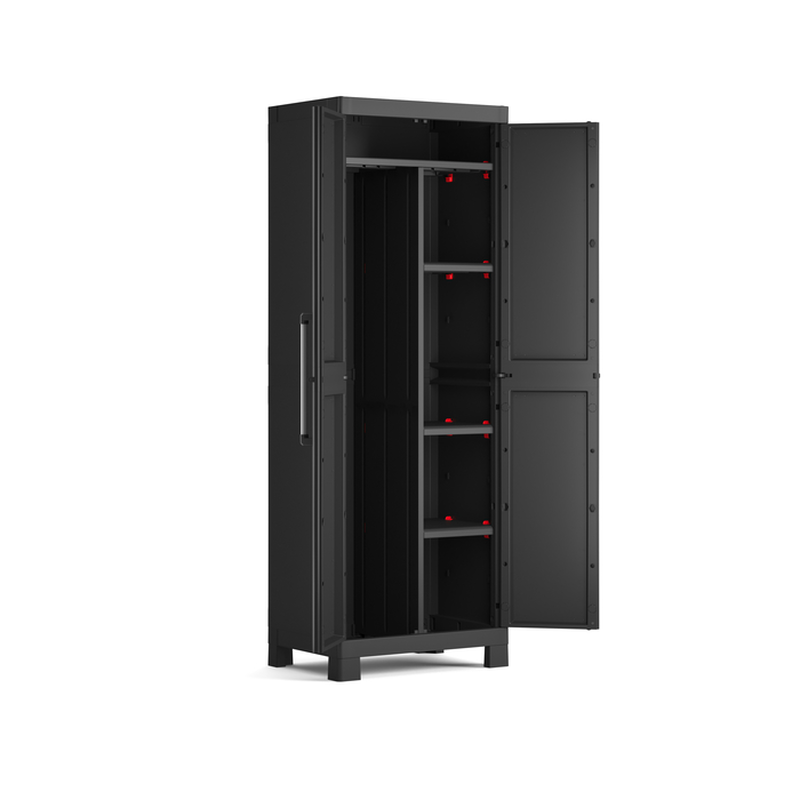 Keter detroit utility cabinet with 4 shelves black, , medium image number null