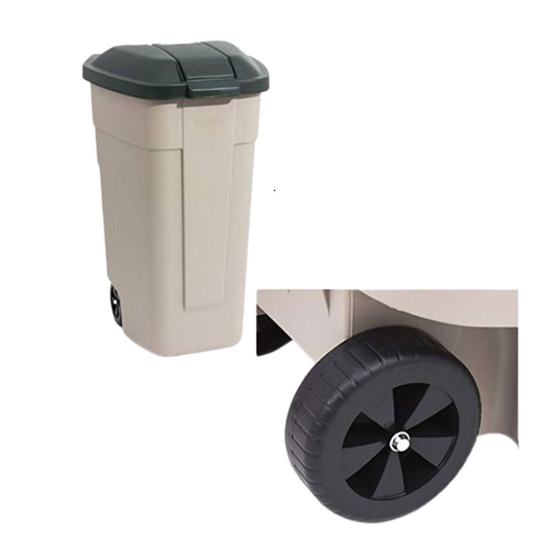 Product image: Curver κάδος απορριμμάτων με ρόδες & καπάκι, ιδανικός για εξωτερική χρήση & ανακύκλωση, , medium-null
