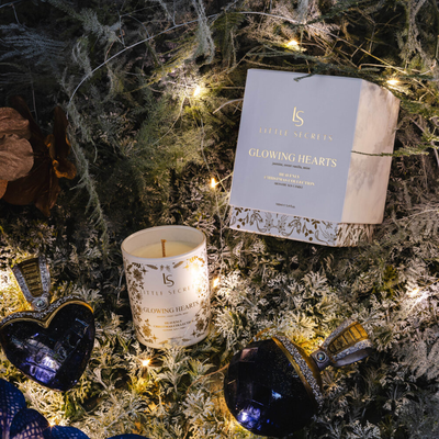 Glowing hearts aromatic soy candle heavenly collection
