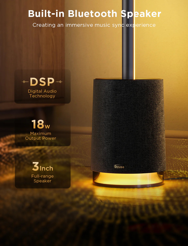 Govee floor lamp pro smart rgbicww with built-in bluetooth speaker h6079, , medium-null