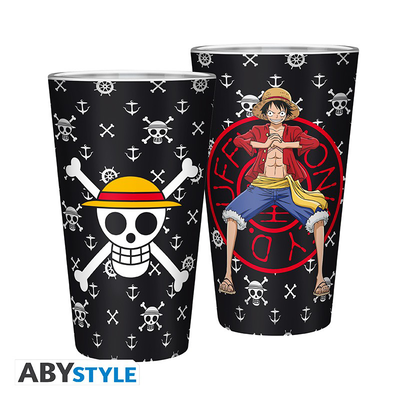 Abysse one piece luffy large glass 400ml, , medium