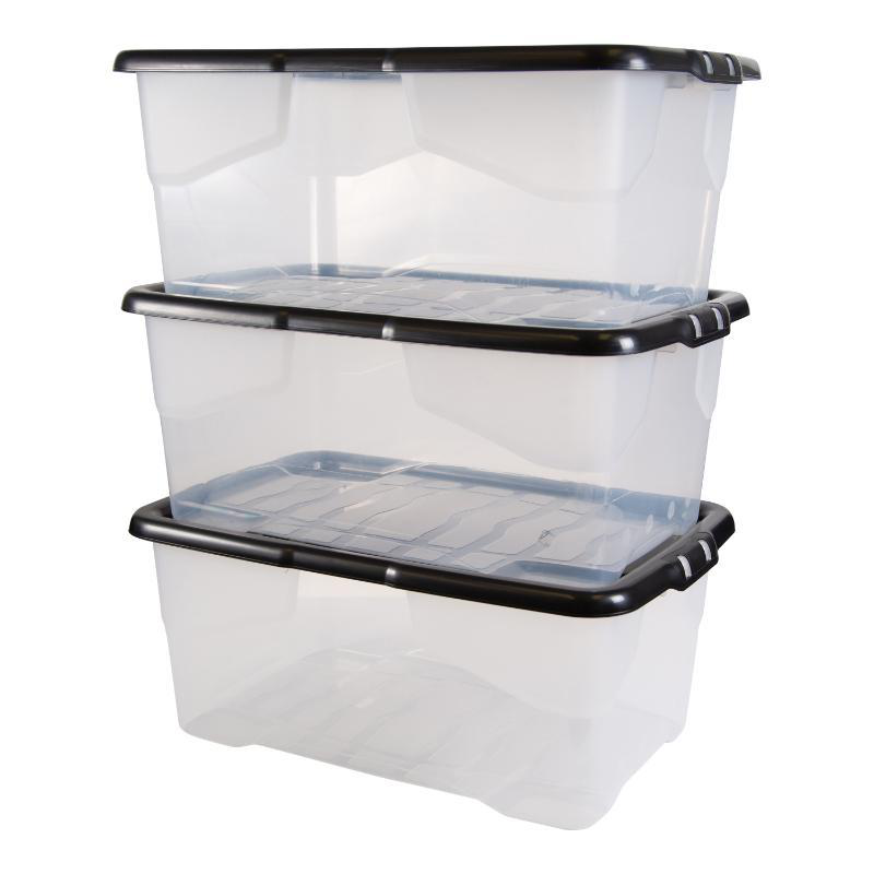 Strata storage box curve with lid 3 pieces - clear, , medium-null