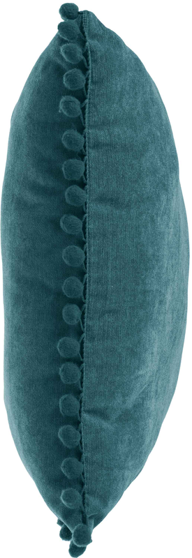 Atmosphera cushion with pompom 40x40cm blue, , medium-null