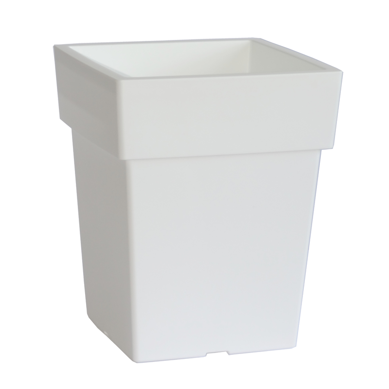 Viomes linea γλαστρα χαμηλη τετραγωνη 33x33x42cm 30ltr ασπρο, , medium-null