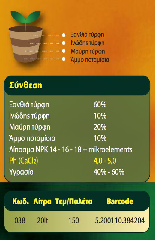 Agricult φυτοχωμα για γαρδενια 20l/5.5kg, , medium image number null