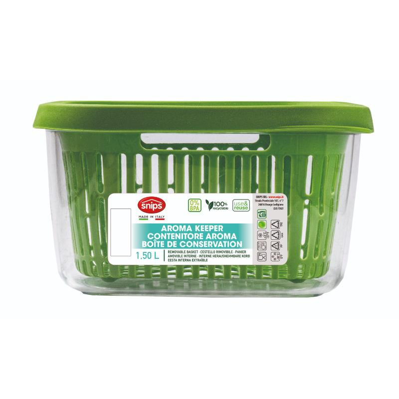Snips aroma plastic food container 1.5l - green, , medium-null
